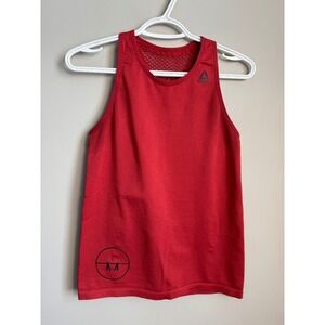 Reebok Les Mills Mesh Back Seamless Training Tank Top Red Womens Size L Active